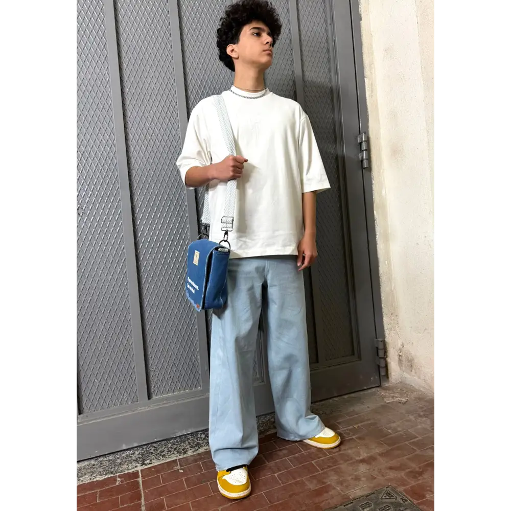T-Shirt in Cotone Organico T73 colore panna Made in Italy - T-Shirt Cotone Organico