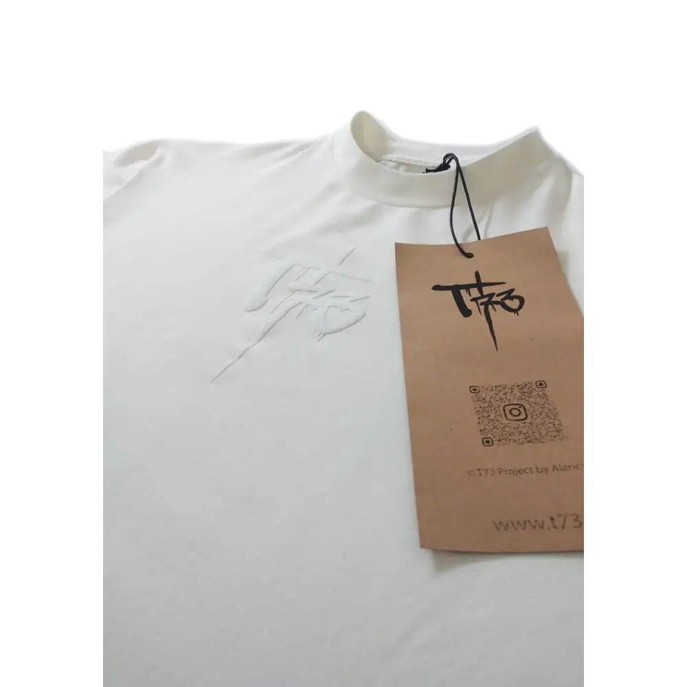 T-Shirt in Cotone Organico T73 colore panna Made in Italy - T-Shirt Cotone Organico